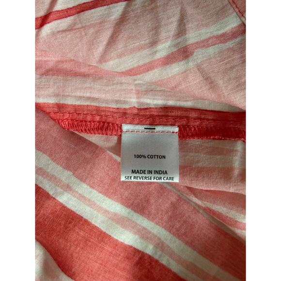 NWT Tuckernuck	Sunrise Stripes Pink Tassel Cassis Beach Boho Cotton Coral Top XS - Picture 7 of 8